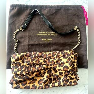 Kate Spade Brown Leopard Bow Clutch
